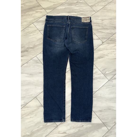 True Religion Jeans Men’s Size 36 x 30 Rocco Relaxed Skinny Dark Wash Denim Blue - Picture 1 of 10